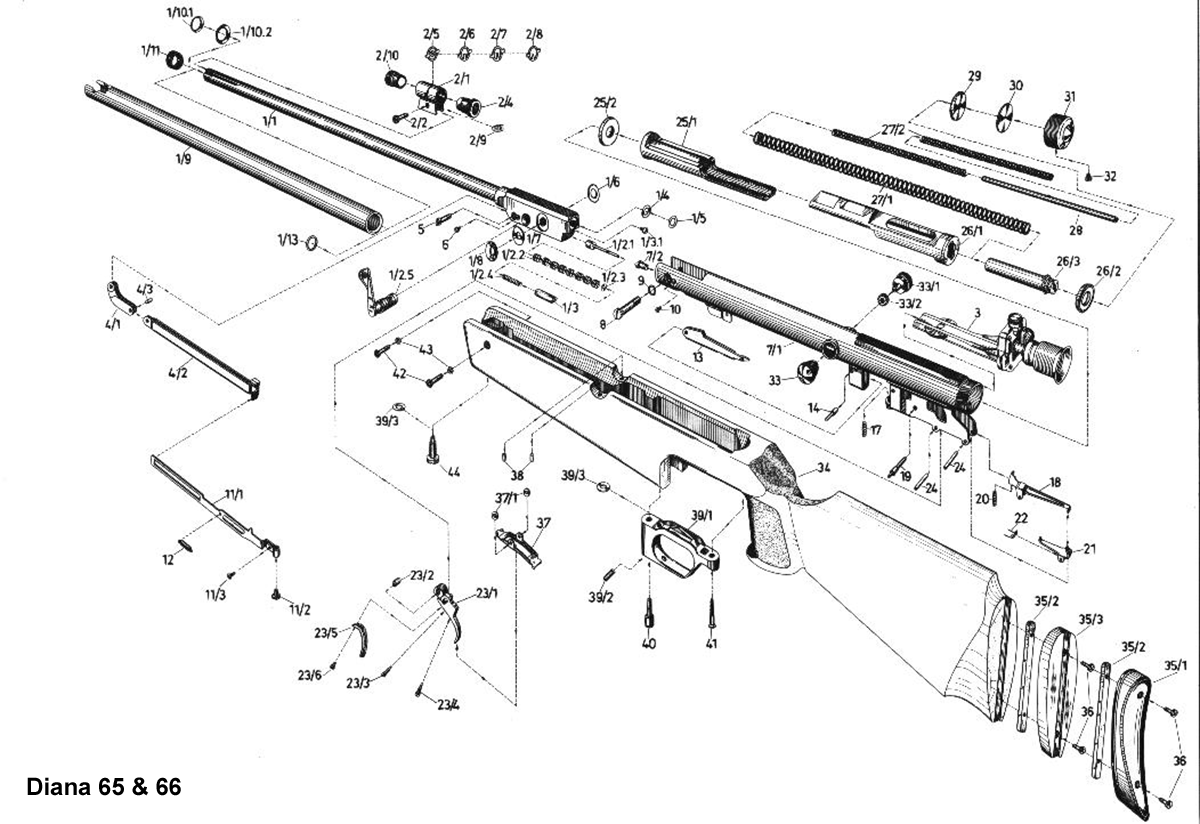 Luftgewehr Ersatzteile. 