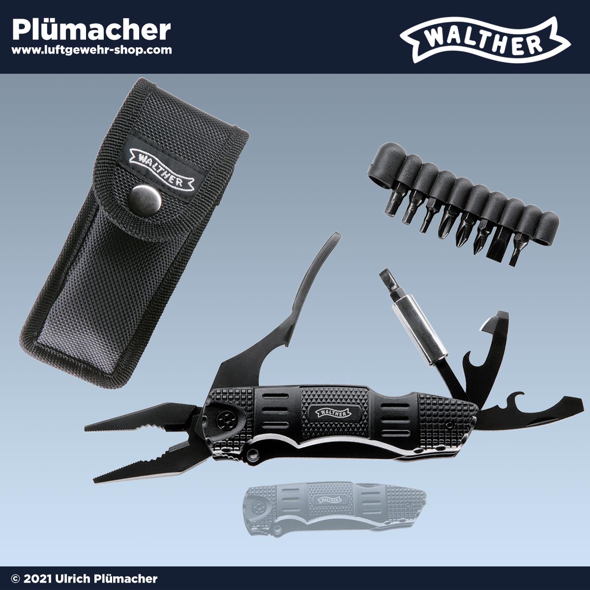 Walther Emergency Rescue Messer ( ERK) schwarz mit Gürtelholster