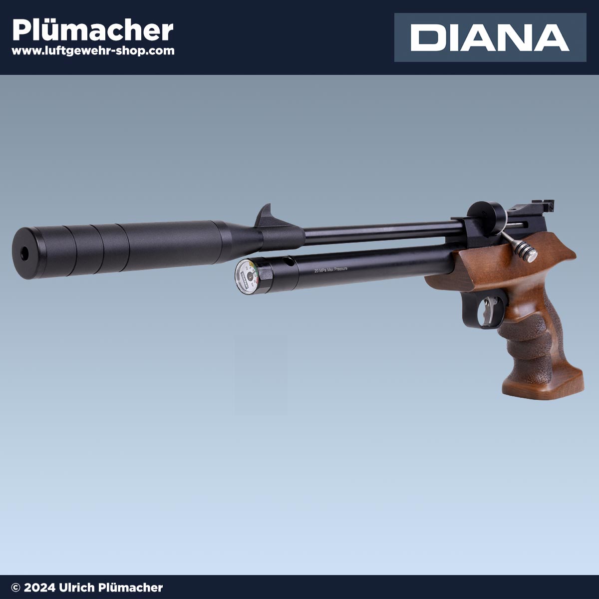 Diana Bandit Pressluftpistole 5,5 mm mit Regulator