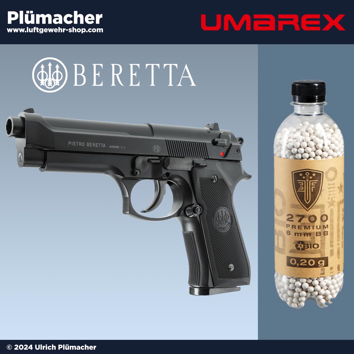 Beretta 92 FS HME Softair Set im Kaliber 6 mm mit Airsoft Munition