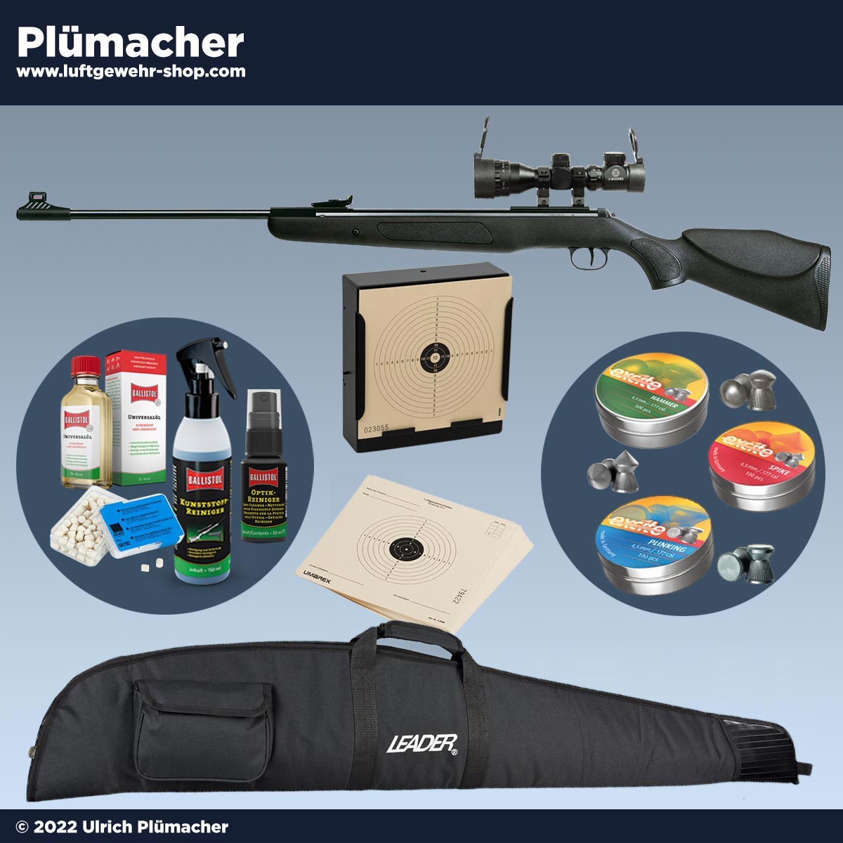 Diana Panther 350 Magnum Luftgewehr Set im Kaliber 4,5 mm Diabolo