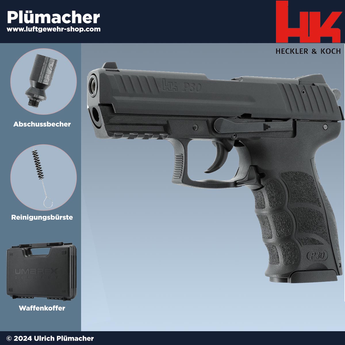 Heckler & Koch P30 Schreckschusspistole im Kaliber 9 mm PAK