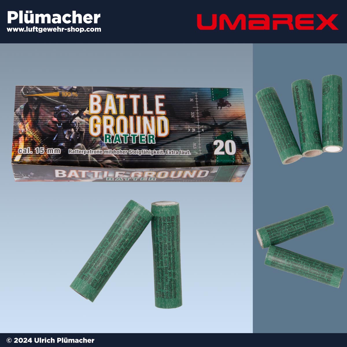 Battle Ground Ratterpatronen von UMAREX. 20 Schuss extra laute Signalmunition.