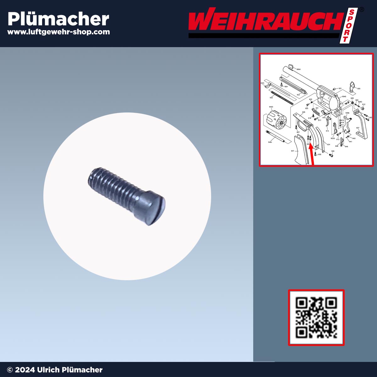 Weihrauch Western Revolver WSA Ersatzteile hintere Abzugsbügelschraube