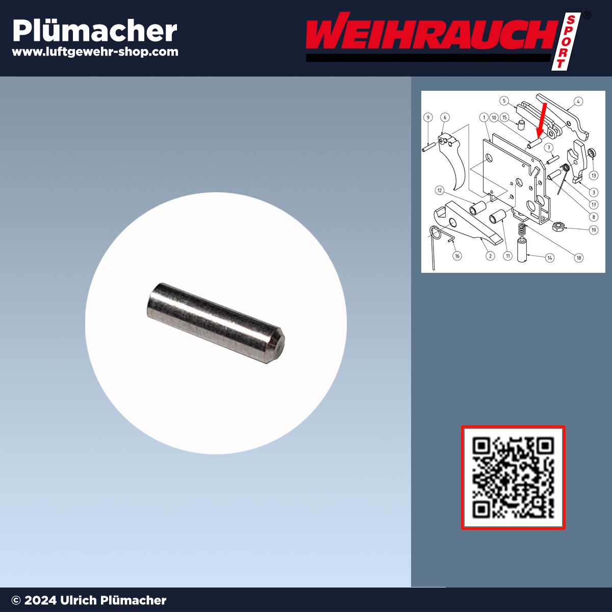 Haltestift für den Weihrauch Luftgewehr Abzug Rekord