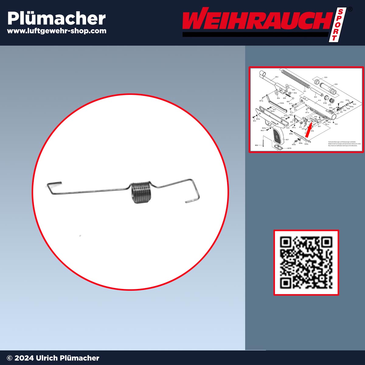 Zugfeder Weihrauch HW 70 - Feder für den Abzug