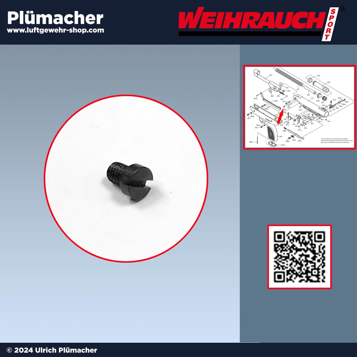 Arretierschraube Weihrauch HW 70 - Ersatzteile für die Luftpistole