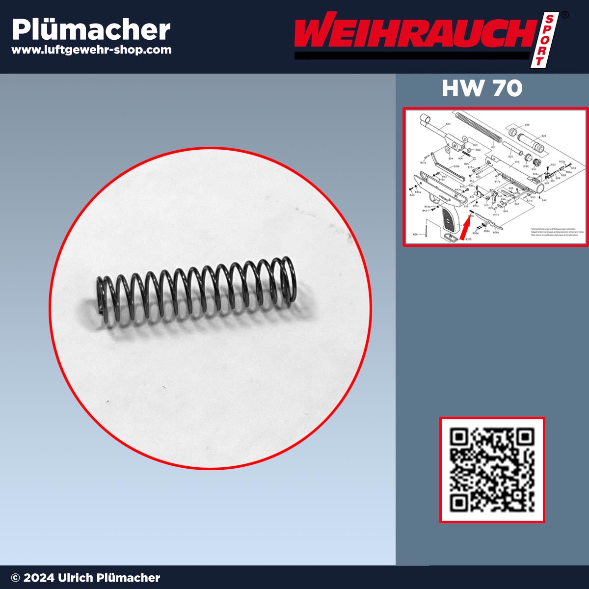 Weihrauch HW 70 Feder für Sicherungsstange