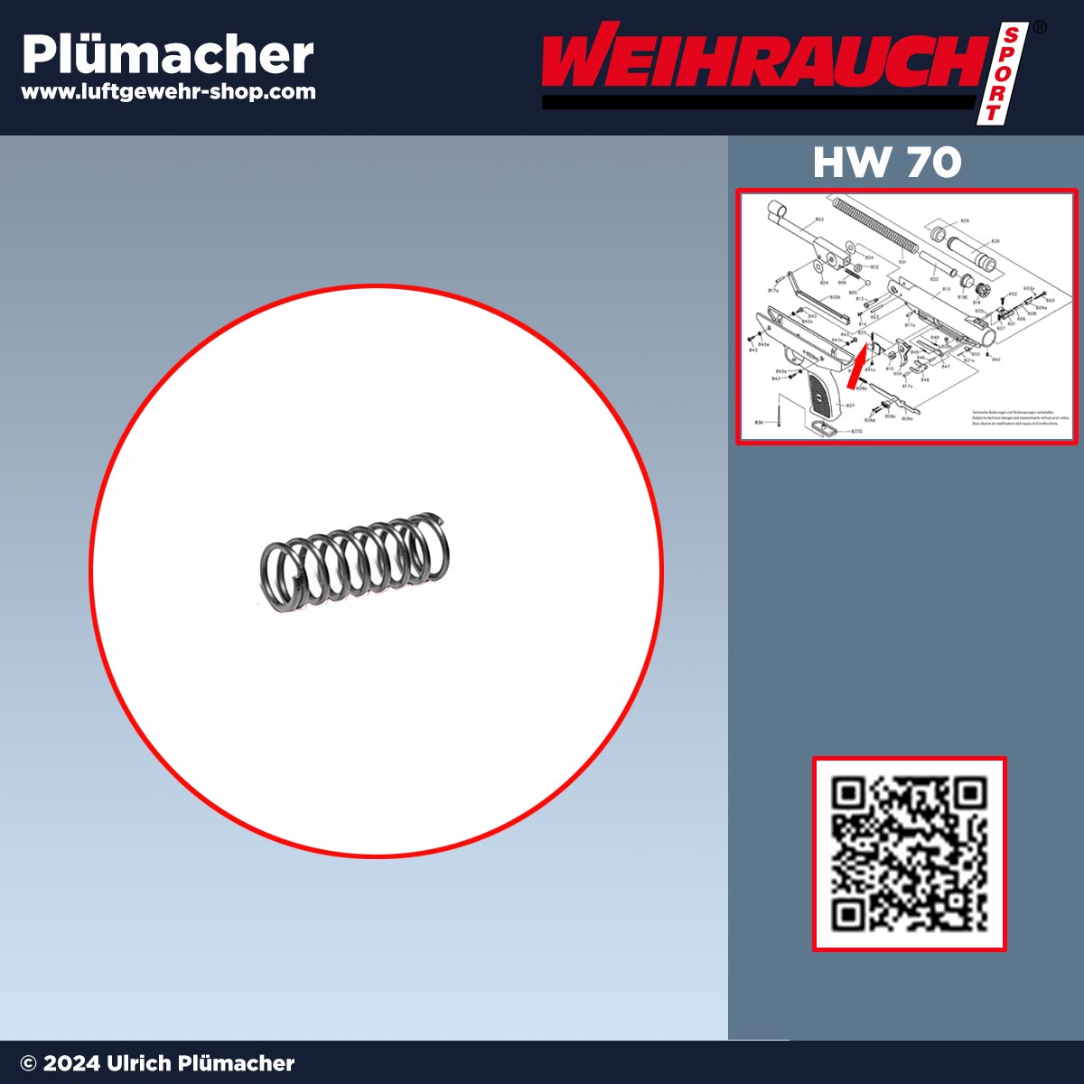 Weihrauch HW 70 Abzugsfeder - die Feder für den Abzug der Luftpistole