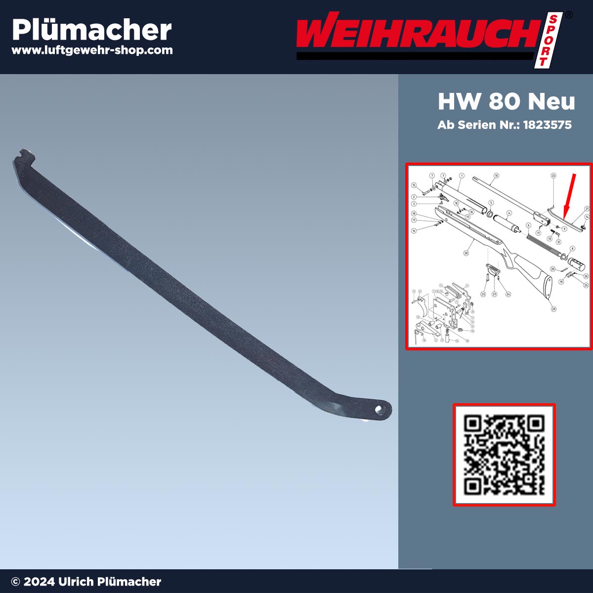 Spannhebel Weihrauch HW 80 Luftgewehr neue Ausführung - der Spannbügel