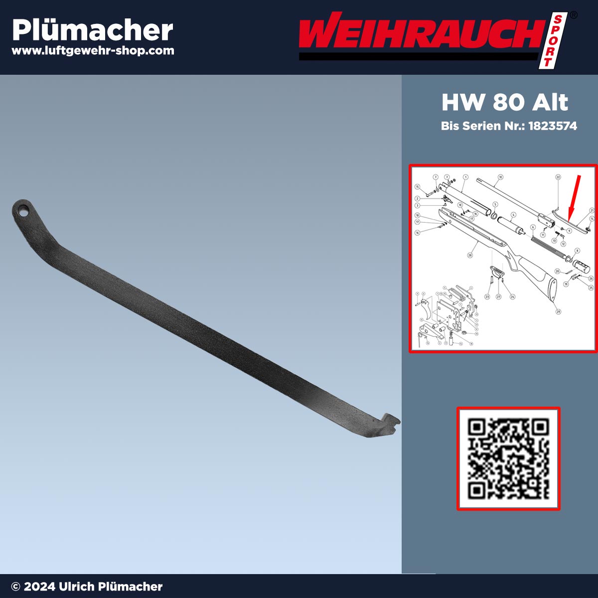 Spannhebel Weihrauch HW 80 Luftgewehr alte Ausführung - der Spannbügel