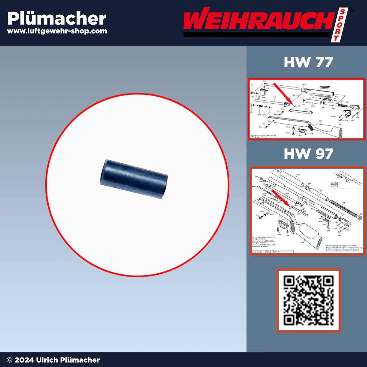 Nietstift für den Spannhebel Weihrauch HW 77 und Weihrauch HW 97 Luftgewehre