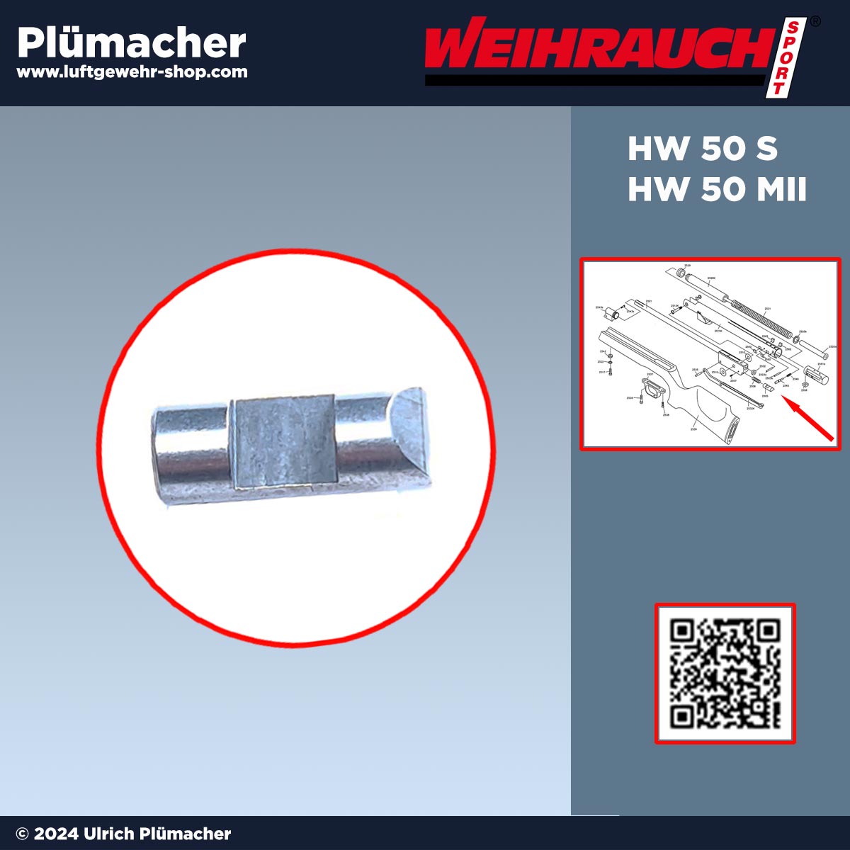 Weihrauch HW 50 Verriegelungsbolzen - Verschluss für das Luftgewehr Weihrauch HW50