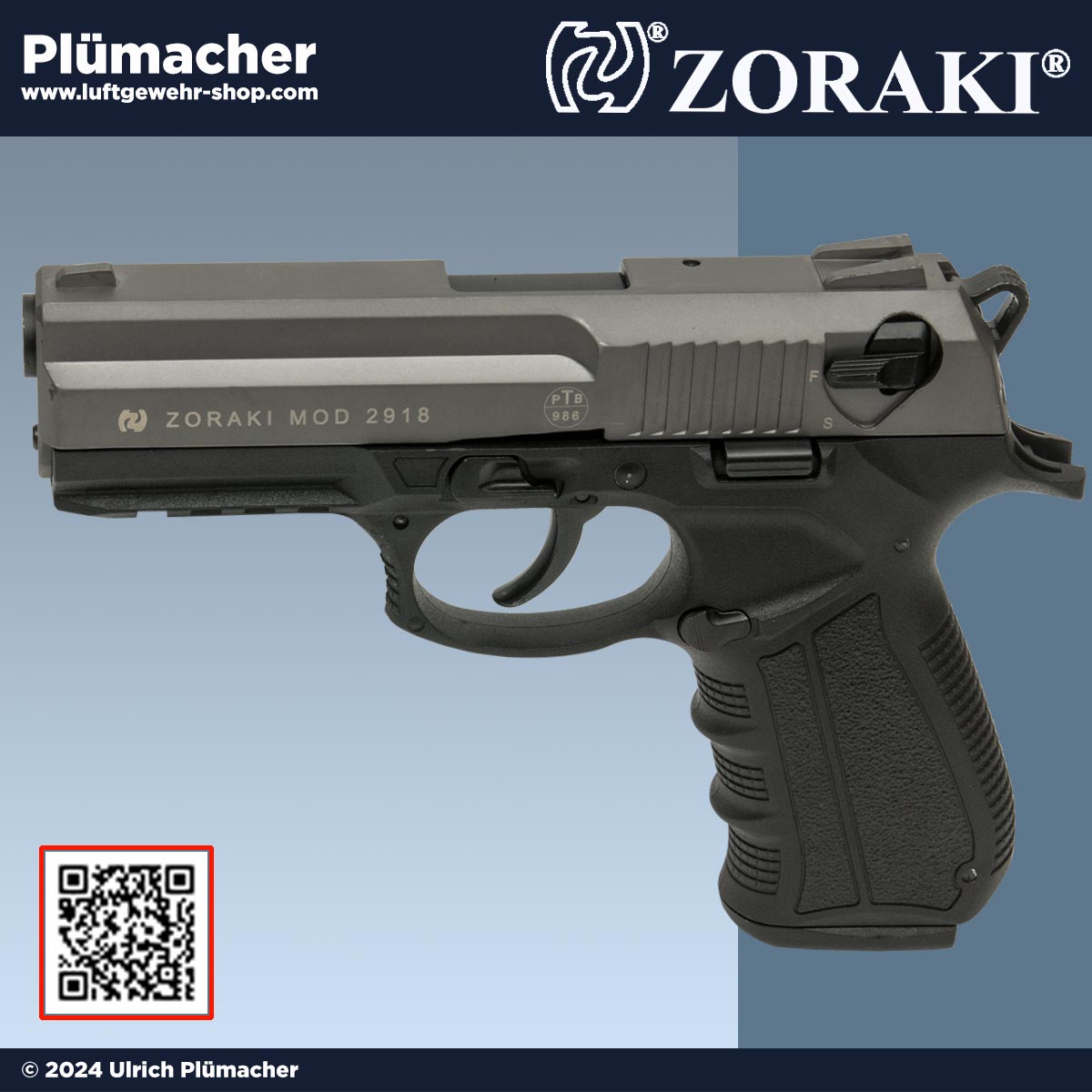 Zoraki 2918 titan Schreckschusspistole Kaliber 9 mm PAK