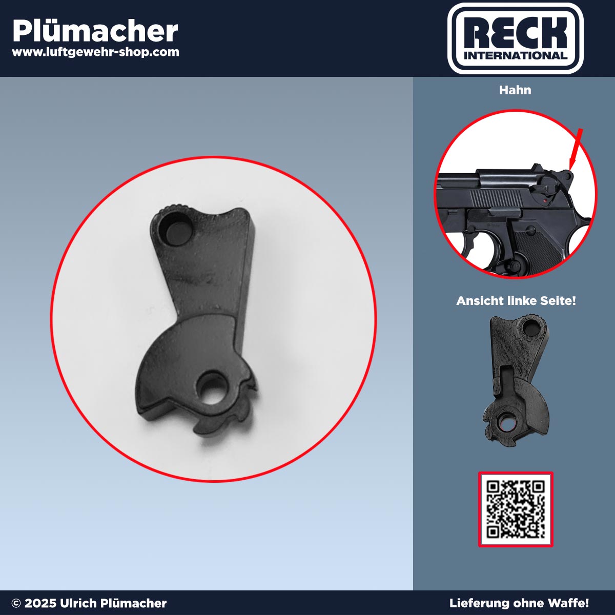 Reck Miami 92F der Hahn für die Schreckschuss Pistole