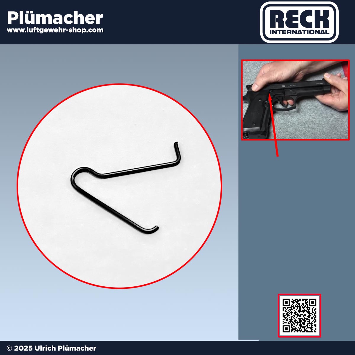 Reck Miami 92F Feder für die Zugstange - Zugstangenfeder für die Schreckschusspistole