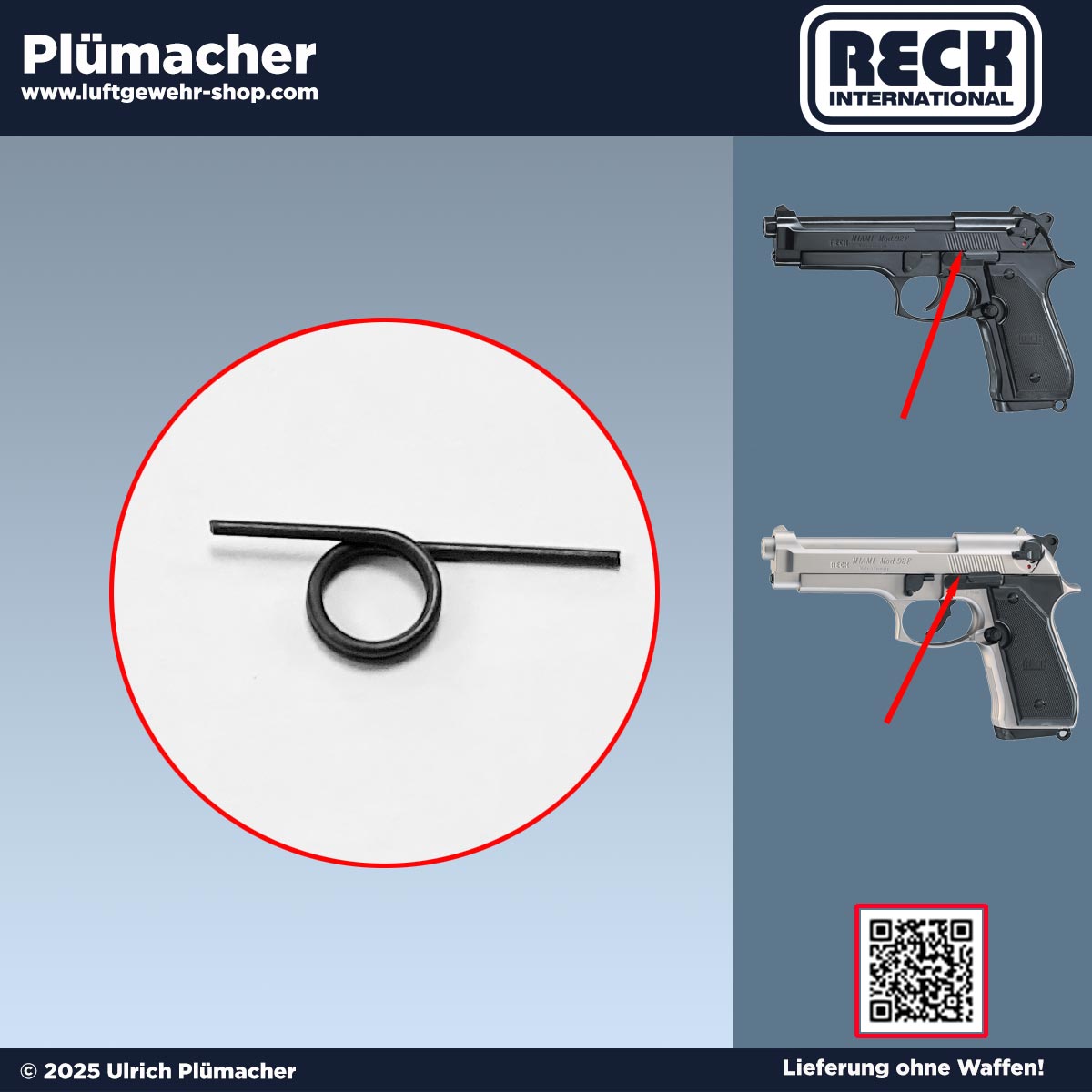 Reck Miami 92 Feder für den Schlittenfanghebel