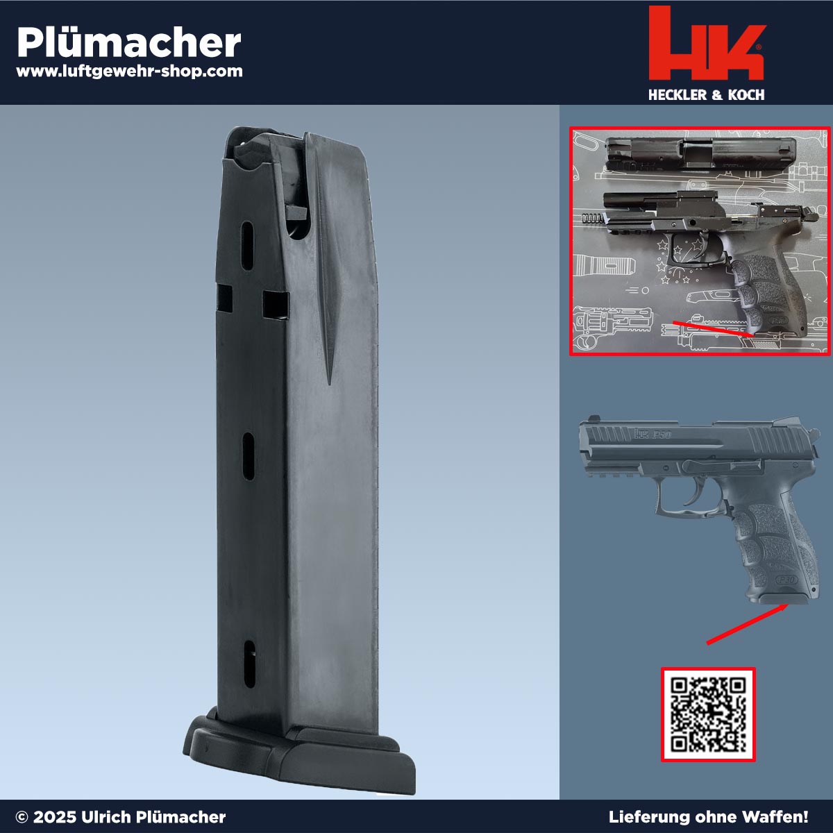 Magazin Heckler & Koch P30 Schreckschusspistole - Ersatzmagazin - Reservemagazin