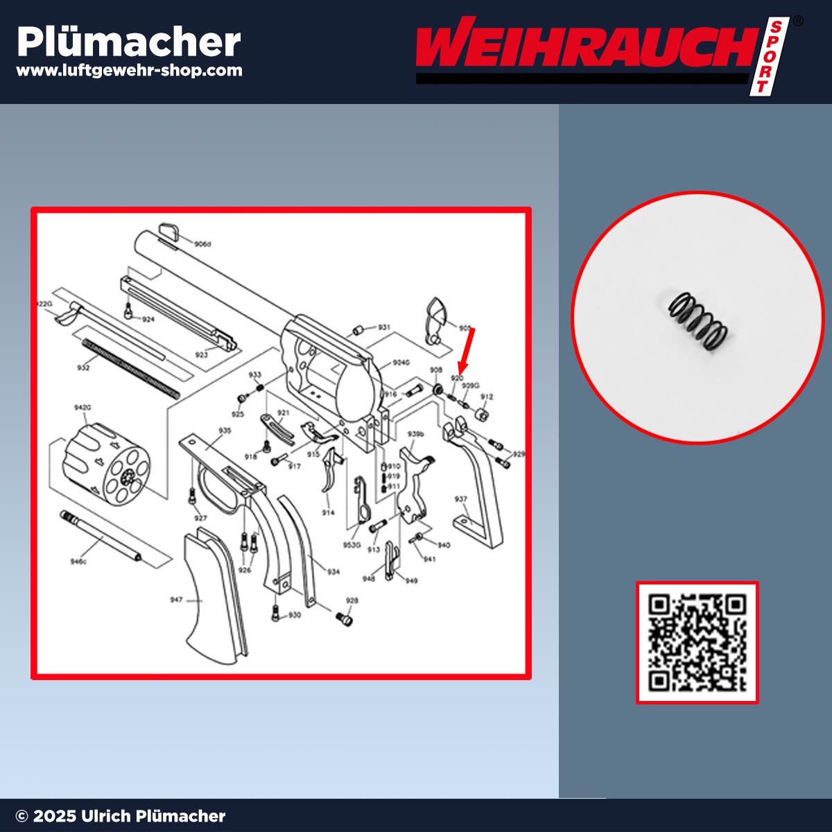 Schlagbolzenfeder Weihrauch Western Single Action Revolver