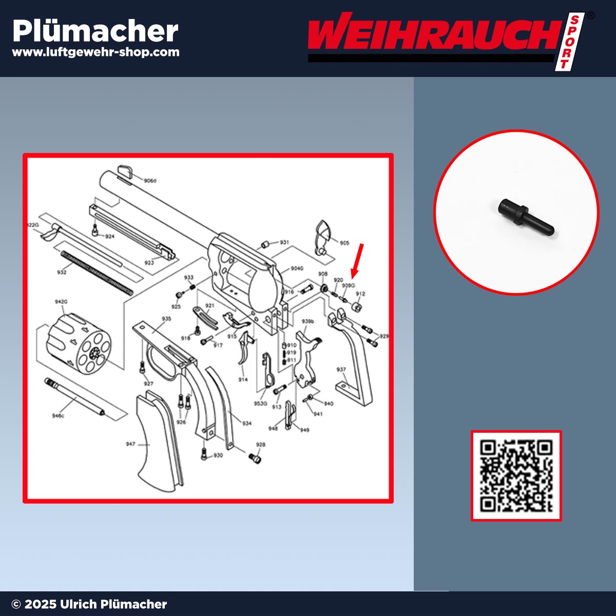 Schlagbolzen für den Weihrauch Western Revolver