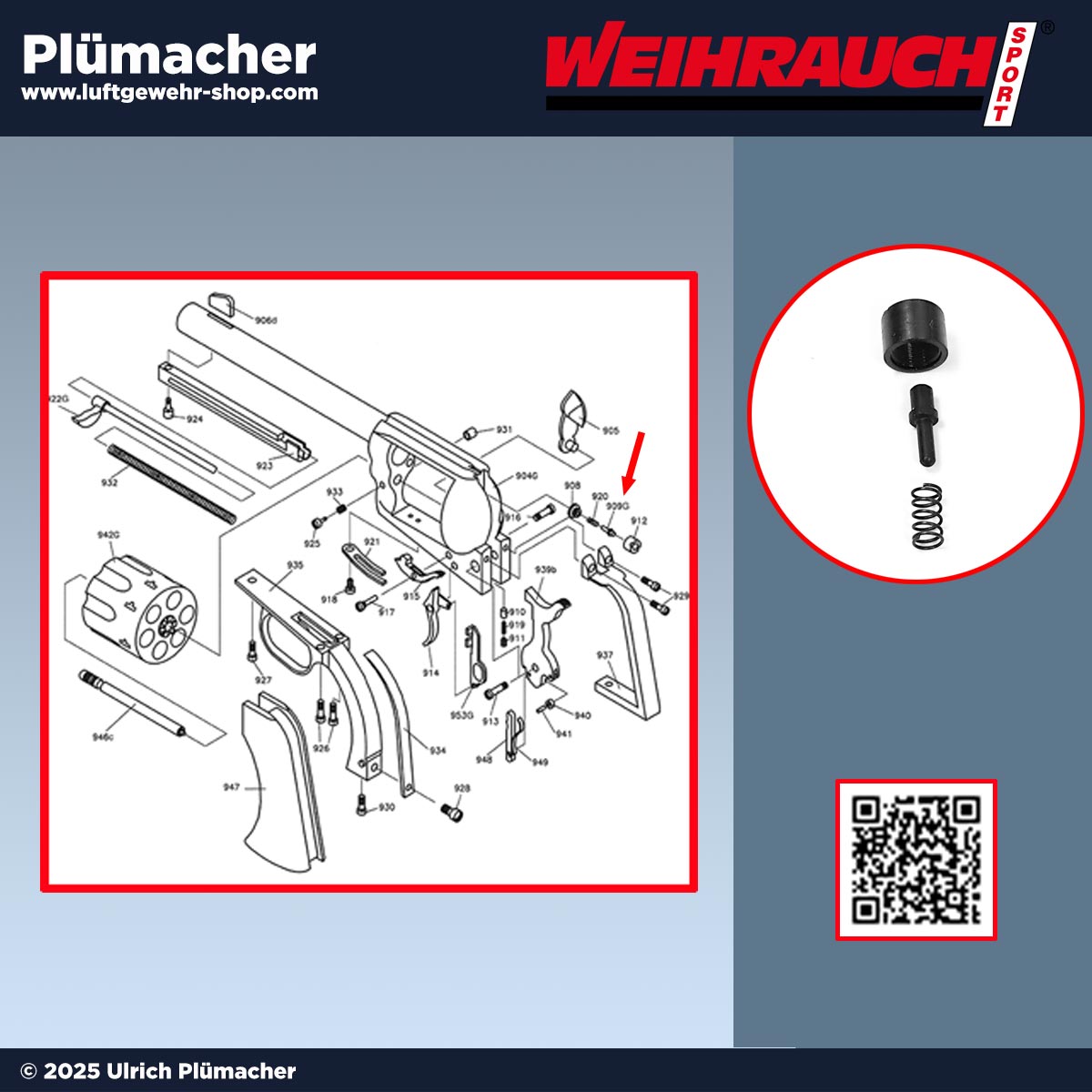 Weihrauch Western Single Action Revolver Schlagbolzenset  - WSA Revolver von Weihrauch-Sport