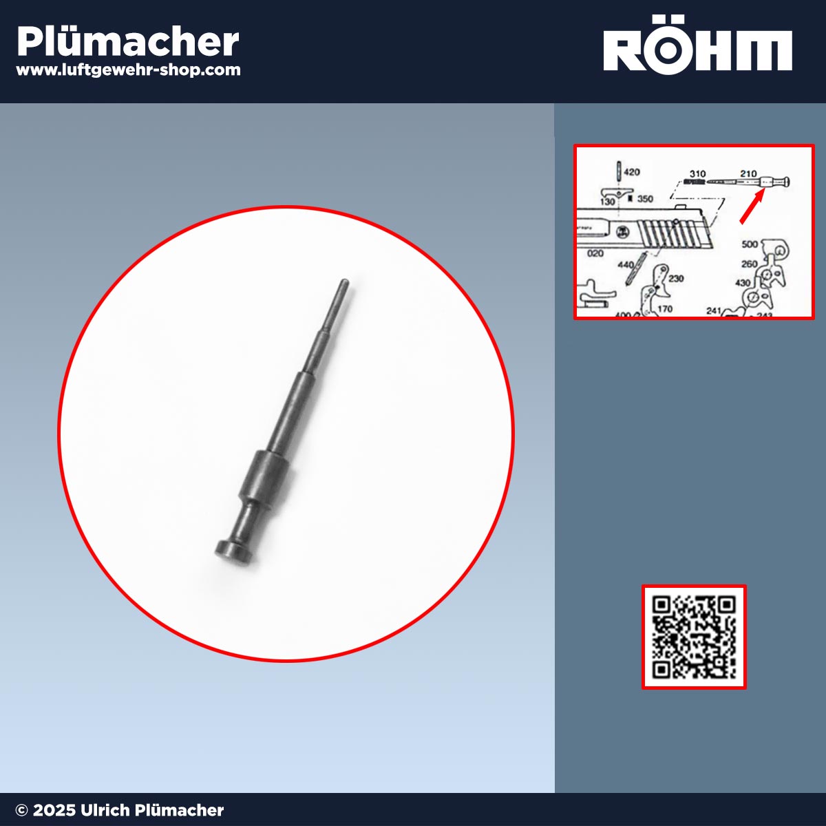 Schlagbolzen Röhm RG 96 Schreckschusspistole - Ersatzteile für RG96 von RÖHM