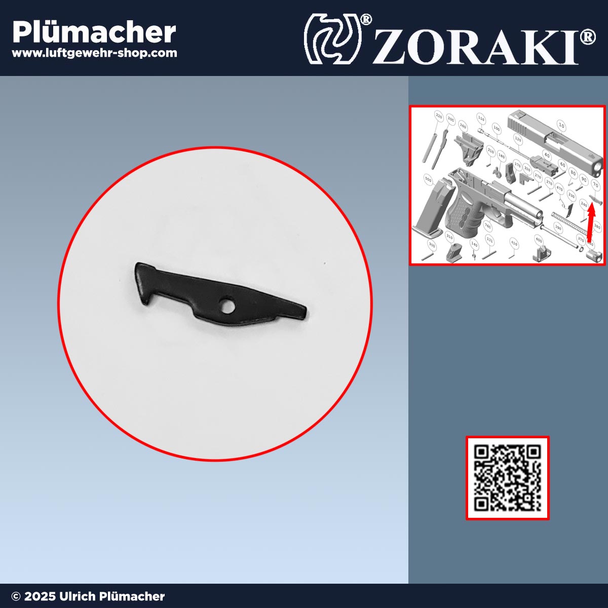 Zoraki 917 Auszieher für die Schreckschusspistole - zieht die Hülsen aus der Pistole