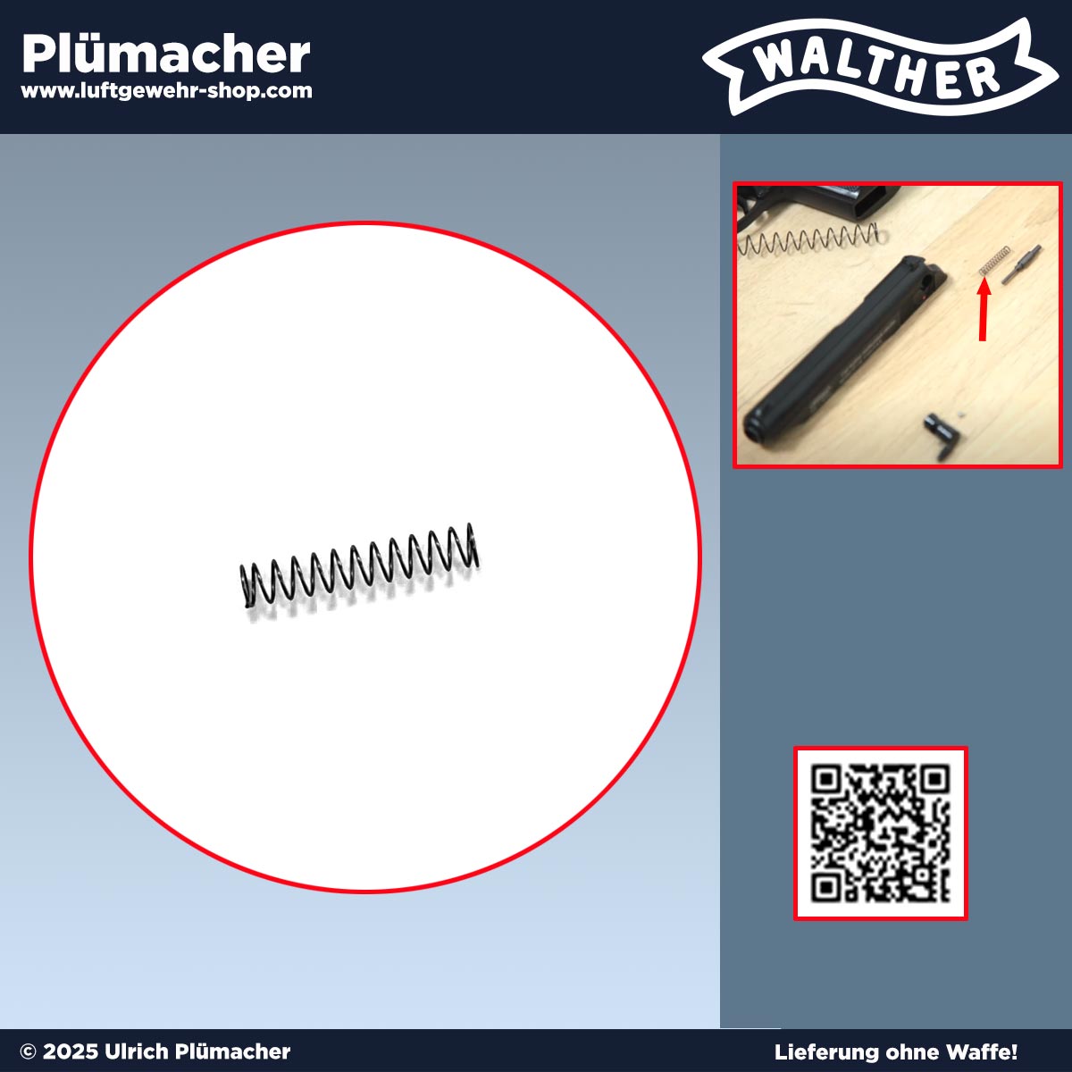 Schlagbolzenfeder Walther PP Schreckschusspistole