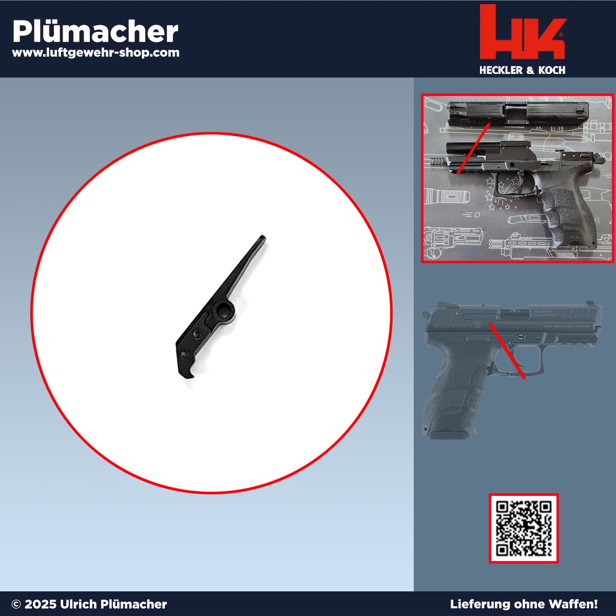 Auszieherkralle Heckler & Koch P30 Schreckschusspistole - der Hülsenauszieher