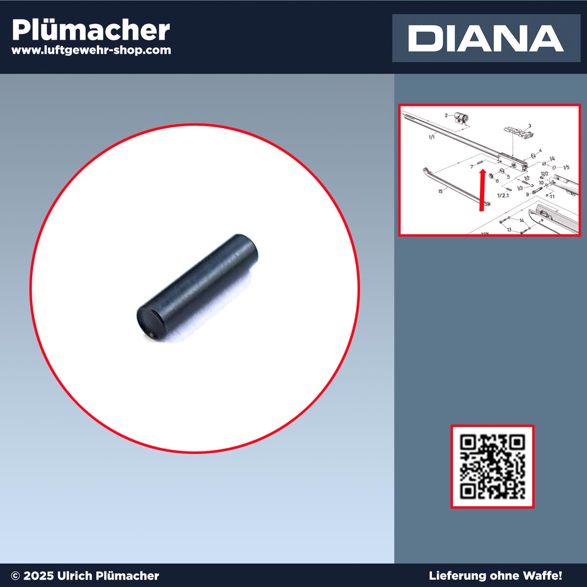 Nietstift für den Spannhebel Diana 35 - Ersatzteile für Ihr Luftgewehr