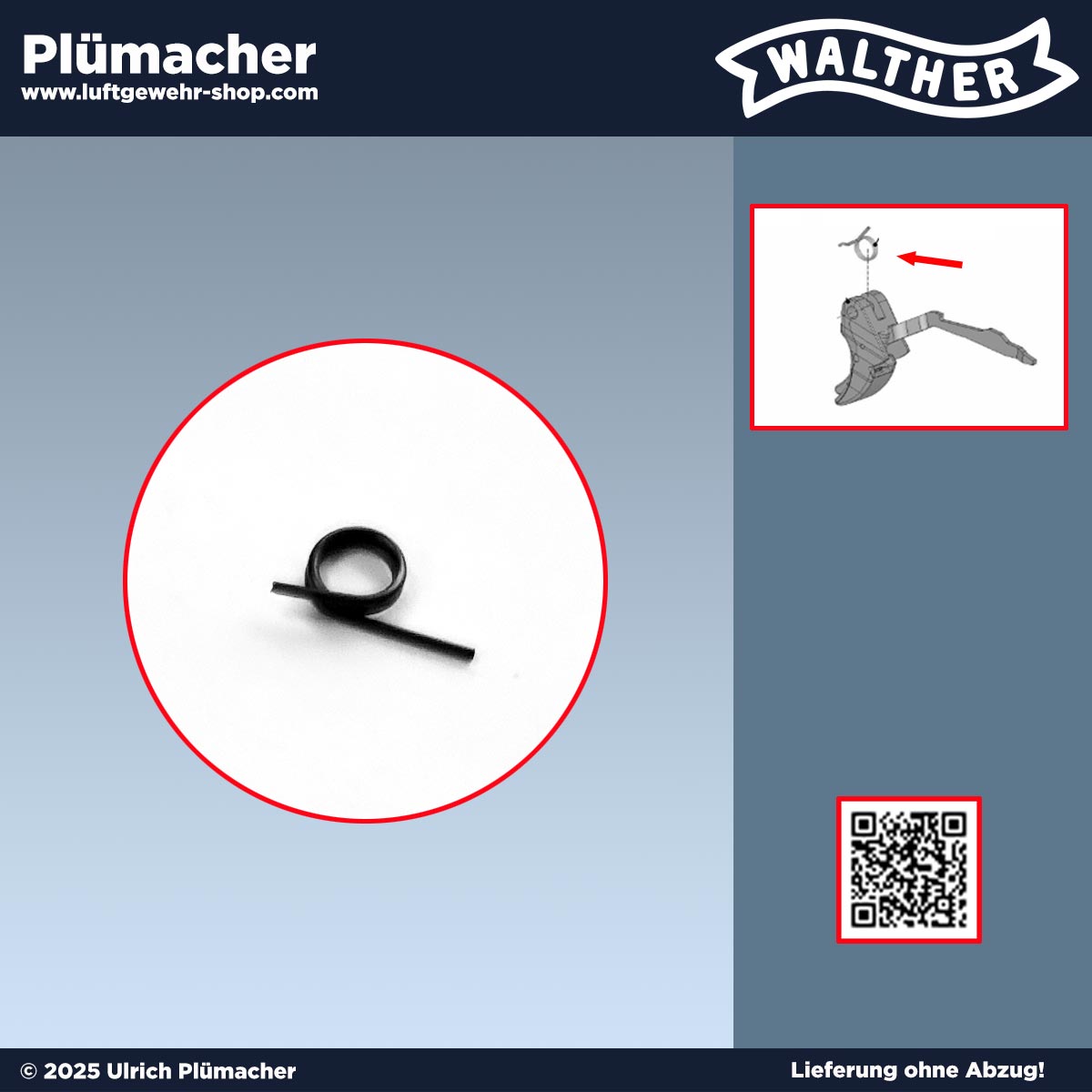 Abzugsfeder Walther P99 Schreckschusspistole - Feder für den Abzug